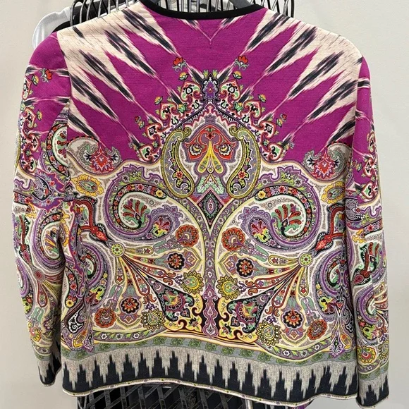 Etro Vibrant Paisley  Jacket with Pink, Green and Black Accents. - Picture 7 of 8